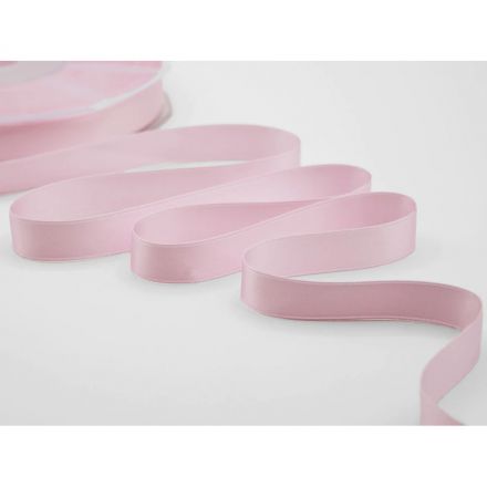 Baby pink double satin ribbon 16 mm